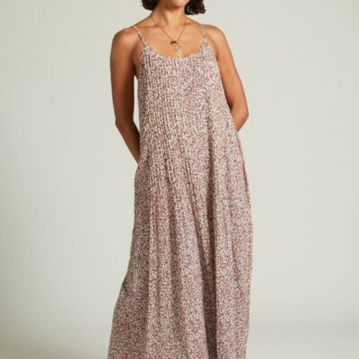 Clothing Chan Luu  | Emma Pleated Paisley Sundress Eggshell