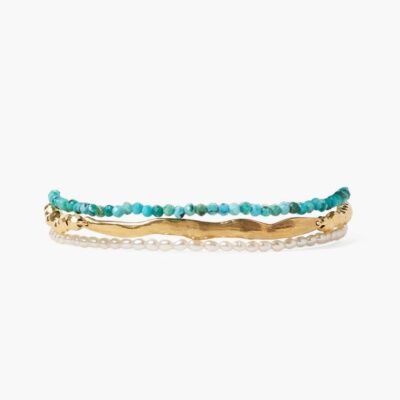 Jewelry Chan Luu  | Turquoise Gold Wave Naked Wrap Bracelet