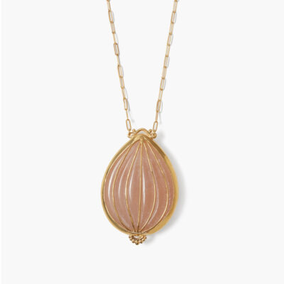 Balloon Pendant Necklace Peach Aventurine