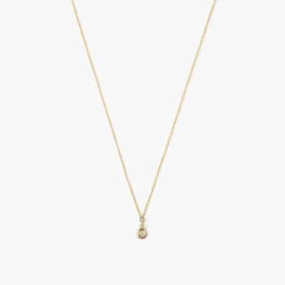 Jewelry Chan Luu  | 14K Gold Circle Necklace With Diamond Inlay