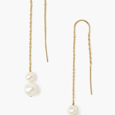 Jewelry Chan Luu  | White Pearl Thread-Thru Earrings