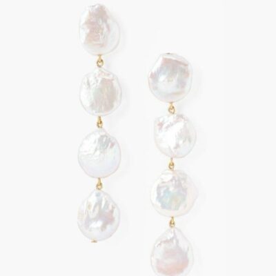 Jewelry Chan Luu  | Four Tiered White Keshi Pearl Earrings