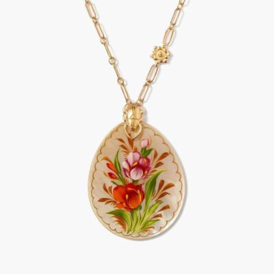 Jewelry Chan Luu  | Posy Painted Teardrop Necklace Cream Mix