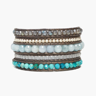 Horizon Wrap Bracelet Aquamarine Mix