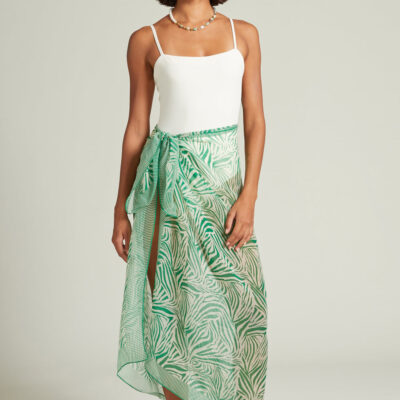 Zebra Print Sarong Verdant Green