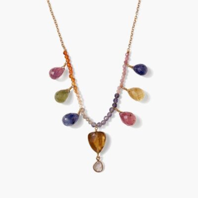 Jewelry Chan Luu  | 14K Rainbow Necklace Sapphire Mix