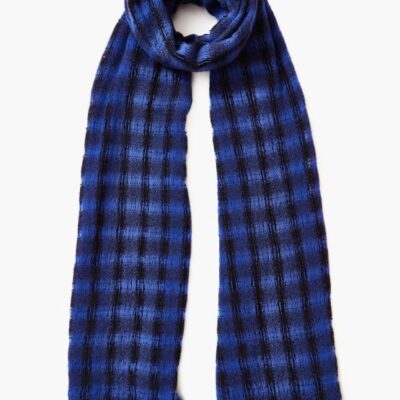 Accessory Chan Luu  | Sapphire Checkered Wool Scarf