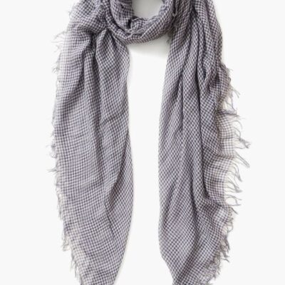 Accessory Chan Luu  | Blue Gingham Cashmere And Silk Scarf