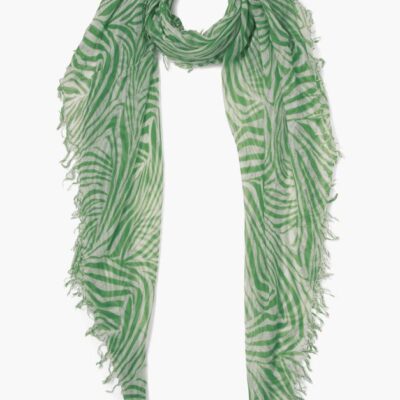 Accessory Chan Luu  | Verdant Green Zebra Print Cashmere And Silk Scarf