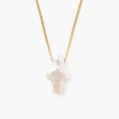 Jewelry Chan Luu  | Gold & Pearl Playa Cross Necklace