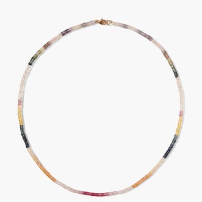 Jewelry Chan Luu  | 14K Rainbow Heishi Necklace Sapphire Mix