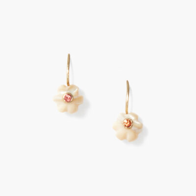 14k Pumpkin Earrings Mini Natural MOP