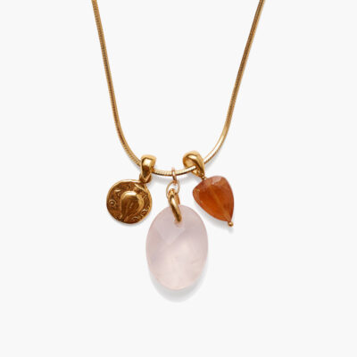 Ostia Charm Necklace Rose Quartz