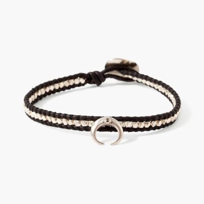 Jewelry Chan Luu  | Diamond Bull Horn Single Wrap Bracelet Black