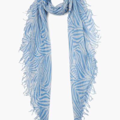 Accessory Chan Luu  | Baby Blue Zebra Print Cashmere And Silk Scarf