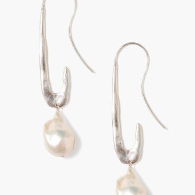 Jewelry Chan Luu  | Gala Crescent Pearl Earrings Maxi Silver