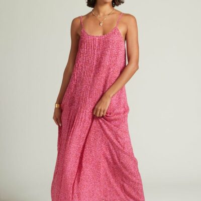 Clothing Chan Luu  | Emma Pleated Paisley Sundress Fuchsia Pink