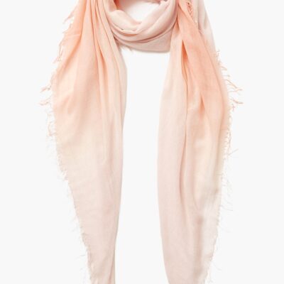 Tropical Peach Dip-Dyed Cashmere and Silk Scarf