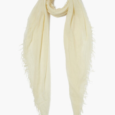 Pale Yellow Cashmere and Silk Scarf