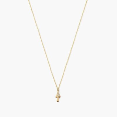 Jewelry Chan Luu  | 14K Gold Mushroom Necklace With Diamond Inlay