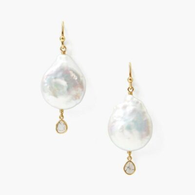 Jewelry Chan Luu  | White Pearl And Diamond Teardrop Earrings