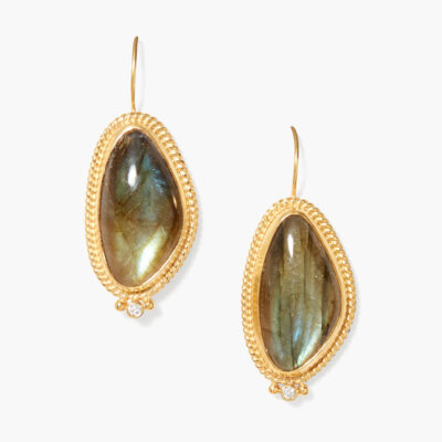 Elizabeth Drop Earrings Gold Labradorite