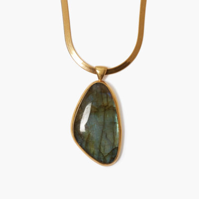 Yasmine Necklace Gold Labradorite