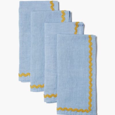 Home Chan Luu  | Blue Heron Wavy Napkin Set