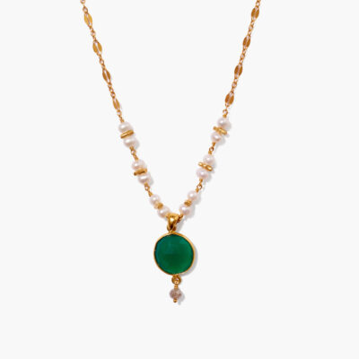 Aventurine Mix and Pearl Penina Pendant Necklace