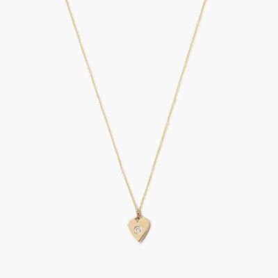 Jewelry Chan Luu  | 14K Gold Heart Necklace With Diamond Inlay