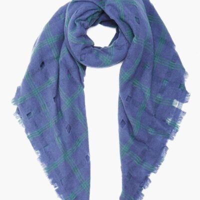 Accessory Chan Luu  | Crown Blue Plaid Wool Scarf