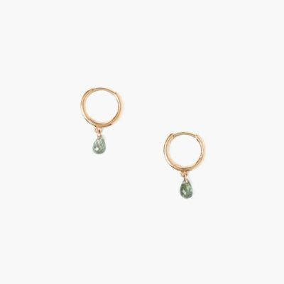 Jewelry Chan Luu  | 14K Green Sapphire Aurora Hoops