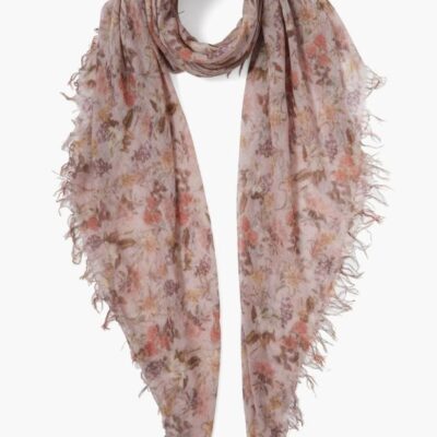 Accessory Chan Luu  | Mauve Chalk Floral Cashmere And Silk Scarf