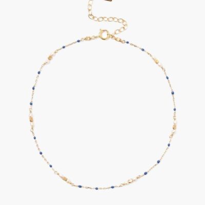 Jewelry Chan Luu  | Pearl And Blue Enamel Bead Anklet