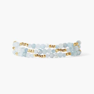 Jewelry Chan Luu  | Granada Naked Wrap Bracelet Aquamarine Gold