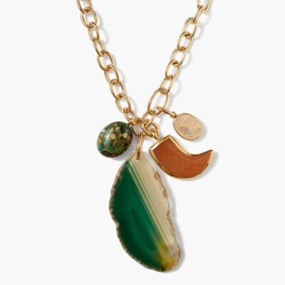 Jewelry Chan Luu  | Florence Charm Necklace Green Mix