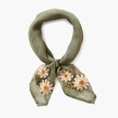 Accessory Chan Luu  | Sage Embroidered Floral Bandana