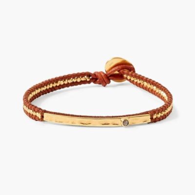 Jewelry Chan Luu  | Diamond Bar Single Wrap Bracelet Brown