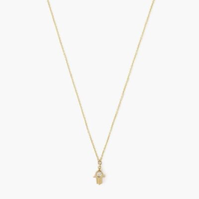 Jewelry Chan Luu  | 14K Gold Hamsa Necklace With Diamond Inlay