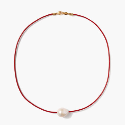 Isla Pearl Necklace Red