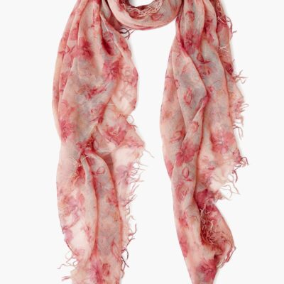 Mauve French Floral Cashmere and Silk Scarf