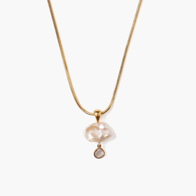 Hilo Pearl and Diamond Necklace Gold