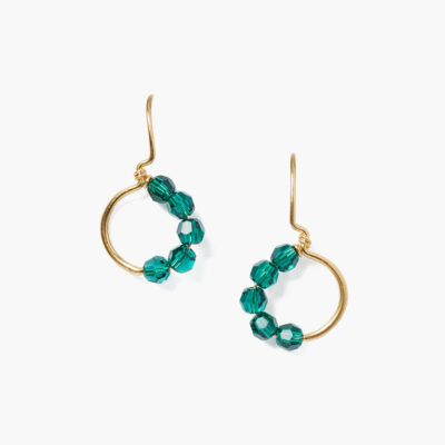 Evangeline Hoop Earrings Emerald