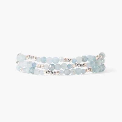 Jewelry Chan Luu  | Granada Naked Wrap Bracelet Aquamarine Silver