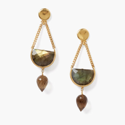 Luna Teardrop Earrings Labradorite Mix