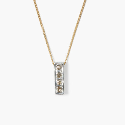 Bar Diamond Necklace Gold Mix