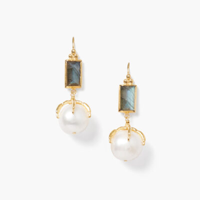 Lark Earrings White Pearl Mix