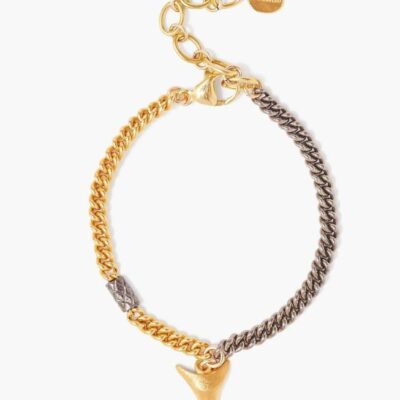 Jewelry Chan Luu  | Silver And Gold Shark’S Tooth Curb Bracelet