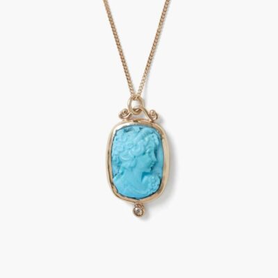 Jewelry Chan Luu  | 14K Mermaid Cameo Necklace Turquoise