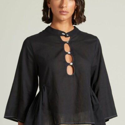 Clothing Chan Luu  | Anokhi Keyhole Blouse Caviar